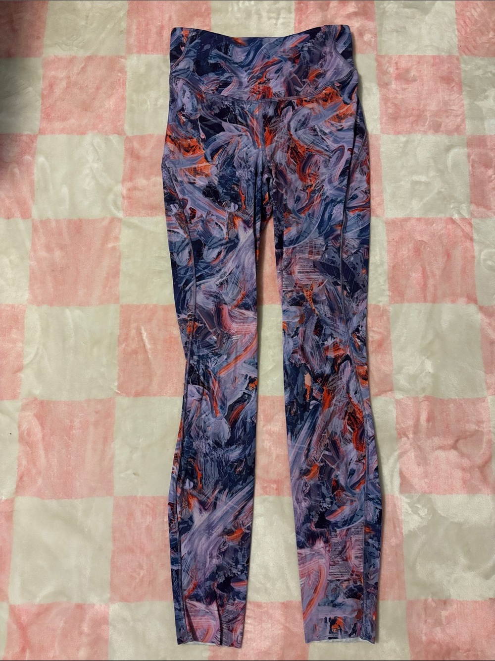 lululemon athletica Purple & Navy Abstract Print Leggings